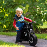 Cumpara ieftin HOMCOM Motocicleta electrica cu roti de antrenament, jucarie in aer liber pentru 3-5 ani - negru