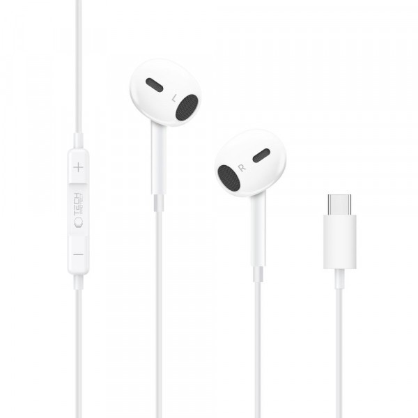 Handsfree USB-C Tech-Protect Ultraboost Core G2, Alb