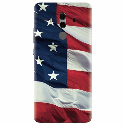 Husa silicon pentru Huawei Mate 10, American Flag Illustration foto