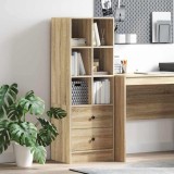 vidaXL Bufet cu sertar Stejar sonoma 45.5 x 34 x 127 cm Lemn compozit