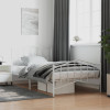 VidaXL Cadru de pat metalic cu tăblie de cap/picioare&nbsp; alb, 100x200 cm