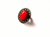 inel bronz cu jad rosu 40543