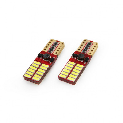 Set becuri auto cu led canbus compatibil t10e w5w 24 smd alb 12v/24v, destinat competitiilor auto sau off-road foto