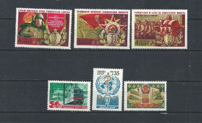 RUSIA &ndash; ARMATA, MEDICINA, LOCOMOTIVE, serii MNH, SD83