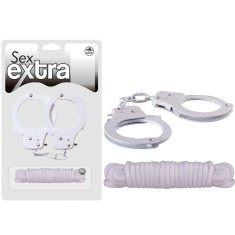 Set BDSM - Catuse Metalice si Franghie de Iubire Albă