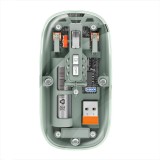 Cumpara ieftin Mouse Nou M233, 1600dpi, 5 Butoane, Indicator Nivel Baterie, Transparent, Verde, Wireless + Bluetooth NewTechnology Media