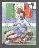 Laos 1985 World Cup Football Mexico perf. sheet Mi.B106 used TA.051, Stampilat