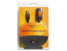 Cablu prelungitor Delock USB 2.0 Extension active 5 m foto