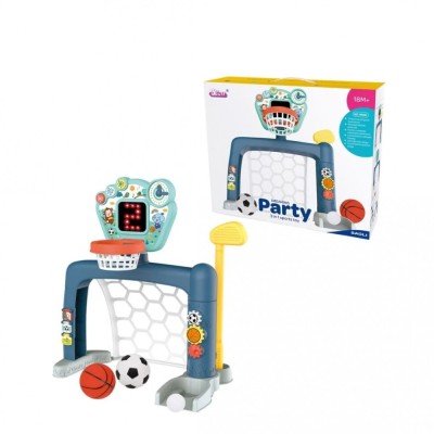 Set Sportiv 3 in 1 pentru Copii - Cos de Baschet, Poarta de Fotbal si Joc de Golf, cu Sunete si Lumini foto