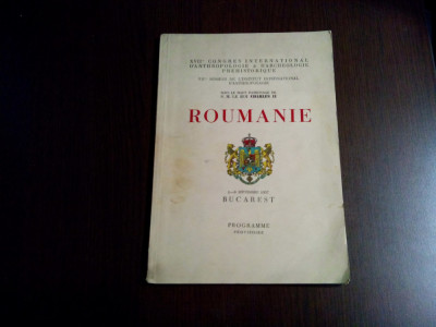 ROUMANIE XVIIe Congres International D`Anthropologie-S.M. LE ROI CHARLES II 1937 foto