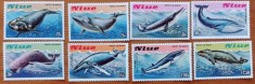 NIUE(COOK ISL)-FAUNA MARINA-PESTI:BALENE -DELFINI-serie completa 8valori-MNH-NESTAMPILATA foto