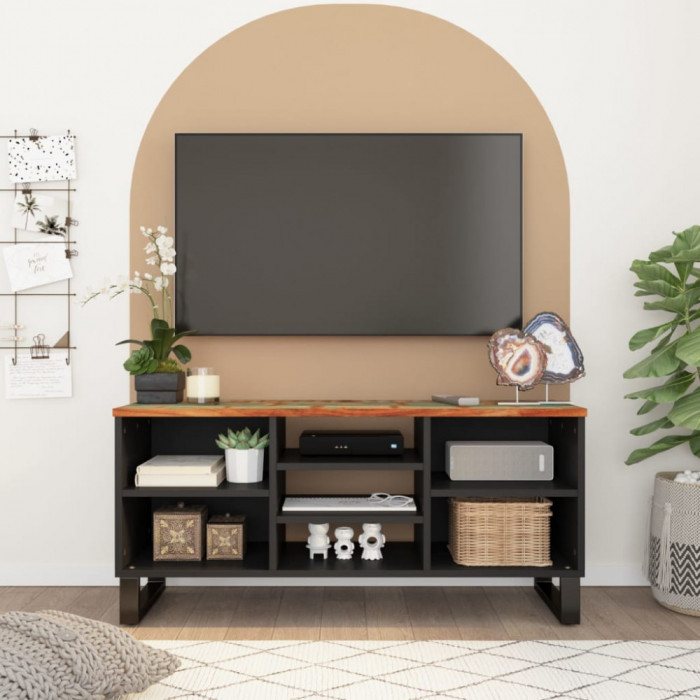 vidaXL Dulap TV, 100x33x46 cm, lemn masiv reciclat&amp;lemn prelucrat