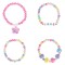 Brățări Elastice Copii, Model Inimi-Fluturi, Multicolor, Set 4 Bucăți