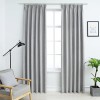 VidaXL Draperii opace cu c&acirc;rlige, 2 buc., gri, 140 x 225 cm 134468