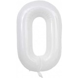 Balon Folie Cifra 0 ALB - 100 cm