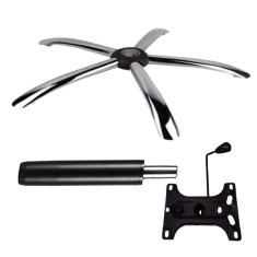 Set placuta balans metalica 26 x 15 cm, baza 60 cm si cilindru piston, gaz, pentru scaune birou, negru, 35 cm