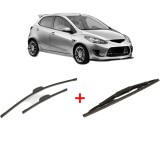 Cumpara ieftin Set 3 stergatoare MAZDA 2 (DE_, DH_) 2007 - 2015, pentru parbriz si luneta, Bosch Twin
