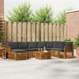 Cumpara ieftin Set de canapele de exterior 9 buc. 8-Locuri Natural si Antracit