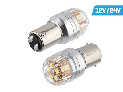 Bec Vision P21 / 5w Bay15d 12/24v 15x 2835 Smd Cip Osram, Canbus, Alb, 2 Buc 58953 foto