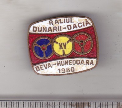 bnk ins Insigna Raliul Dunarii - Dacia - Deva Hunedoara 1980 foto