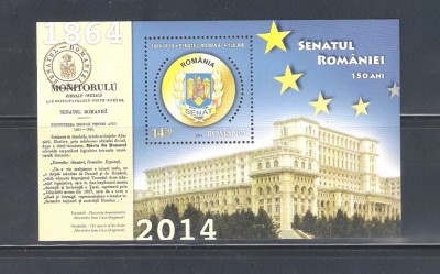 ROMANIA 2014 - SENATUL ROMANIEI, 150 DE ANI, COLITA - LP 2028a foto