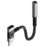 Adaptor audio USB type C la jack 3.5mm DAC T-M + alimentare USB-C brodat 12cm, ku31zvuk05