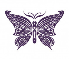Sticker decorativ Fluture, Mov inchis, 60 cm, 1151ST-4 foto