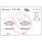 Placute frana Citroen C5 3 (Rd) 02.08-05.17, C6 (Td) 09.05-12.12; Peugeot 407 (6d) 02.04-12.11, 607 (9d 9u) 01.00-, Fata, BREMBO