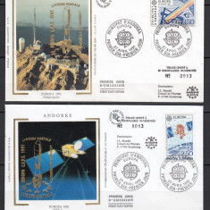 Andorra Franceza 1991 - FDC SPECIAL AUR - EUROPA SPATIALA - Tiraj 60 ex.