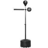 SPORTNOW Minge de box reglabilă pe &icirc;nălțime, rotativă 360&deg;, incl. bandaje pentru box, Negru, 80,5 x 48 x 163-205 cm | Aosom Romania