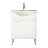 Dulap Baie Inferior Nerva 65cm Alb cu Lavoar Portelan MDF, 65x85x34 cm