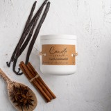 Lumanare parfumata handmade din ceara naturala de soia 100%, aroma de Vanilie condimentata, Recipient ceramic alb, 150 g