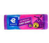Cumpara ieftin Saci menajeri Epack Funny Bunny, 35 l, 52 x 57 cm + 16 cm, 20 buc rola, Mov