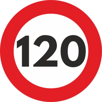 Autocolant Sticker &amp;quot;Limita Viteza&amp;quot; Reflectorizant - 120km/h foto