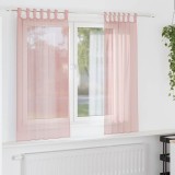 Gossi perdele voile cu buzunare pentru bare 2 buc roz