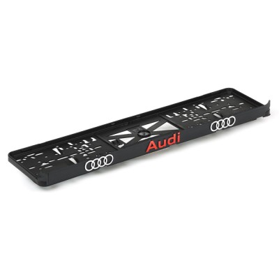 Set suport placute numar inmatriculare auto 3D (fata + spate) Audi rosu foto