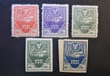 Silezia Superioară (1921) - 5 Timbre de Plebiscit "Peisaj Industrial &amp; Vultur 1921" (Neștampilat cu gumă și șarnieră / MH) BN1