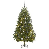 vidaXL Brad Crăciun artificial articulat cu 300 LED-uri/globuri 270 cm
