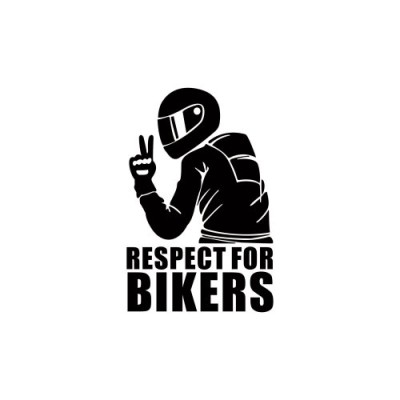 Abtibild &amp;quot;RESPECT FOR BIKERS&amp;quot; diverse culori Cod: XL-01 Automotive TrustedCars foto
