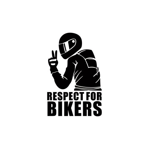 Abtibild &quot;RESPECT FOR BIKERS&quot; diverse culori Cod: XL-01 Automotive TrustedCars