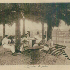 WW1 MILITARi AFRICAN WAR ITALIAN OFFICERS RESTING AFTER A TENIS MATCH