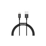 Baseus Superior USB - cablu de date cu &icirc;ncărcare rapidă Lightning, 2,4 A, 1 m, negru (CALYS-A01)