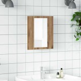 VidaXL Dulap cu oglindă de baie LED stejar artizanal 40x12x45 cm, lemn