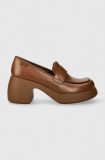 Cumpara ieftin Camper pantofi de piele Thelma culoarea maro, cu toc drept, K201292.011