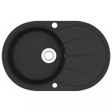 Cumpara ieftin Chiuveta de bucatarie din granit cu o cuva, negru, oval