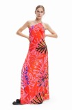 Desigual rochie culoarea rosu, maxi, dreaptă