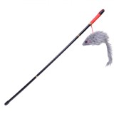 Jucărie Pisici, Baghetă Soricel, șnur, 47cm, Gri, Oem