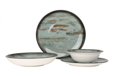 Bonna Set de vesela - Madera - 24 bucăți - 6 persoane - Porţelan foto