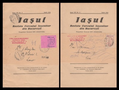 1944 Romania - 2 reviste Iasul, banderole cu marci Cercul Iesenilor seria a 3-a foto