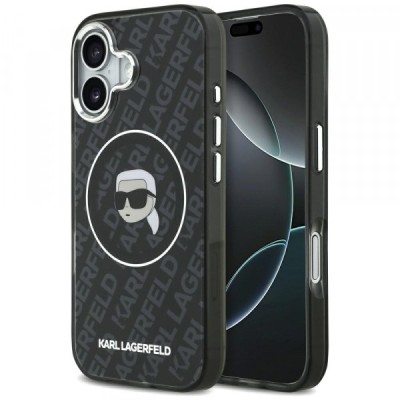 Husa MagSafe pentru Apple iPhone 17, Karl Lagerfeld, IML Karl`s Head, Neagra foto